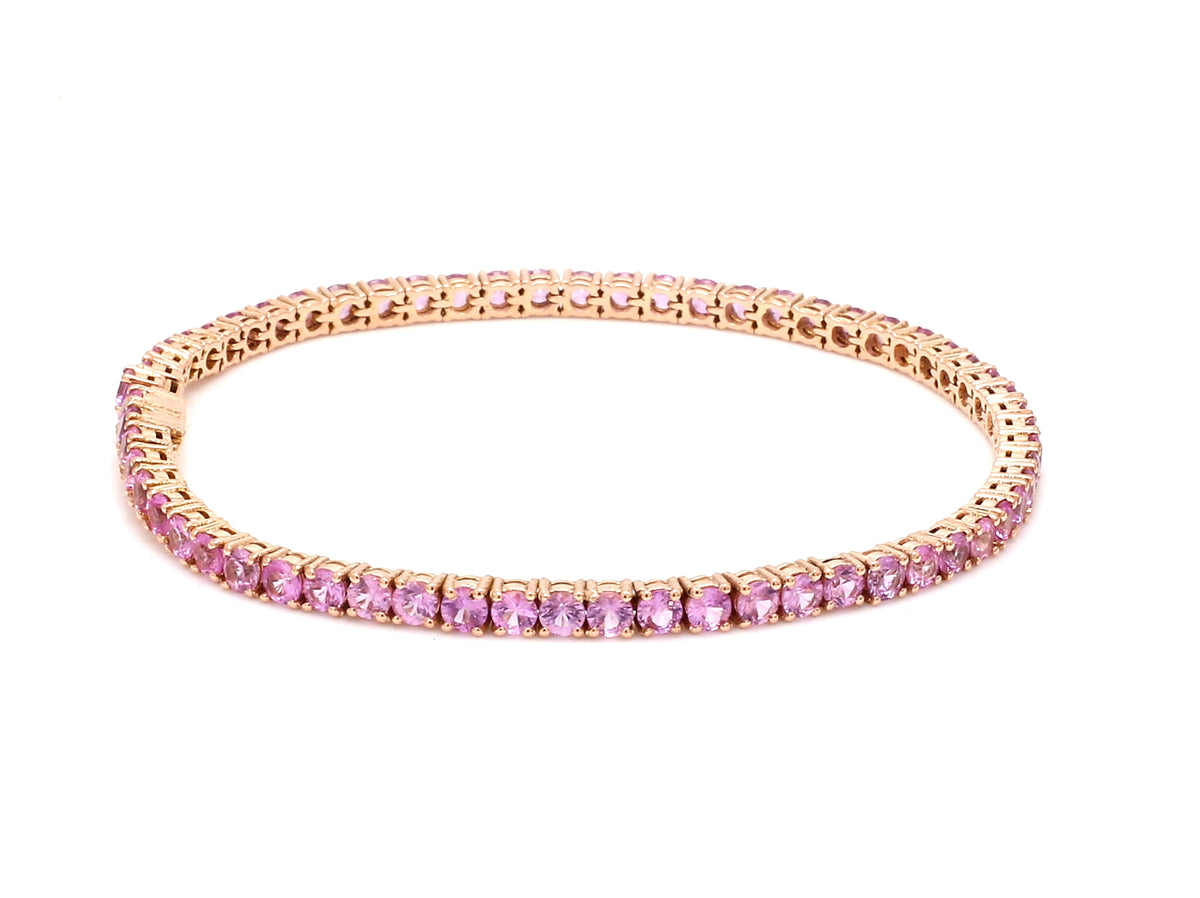Pink Sapphire 2.50MM Round Bracelet