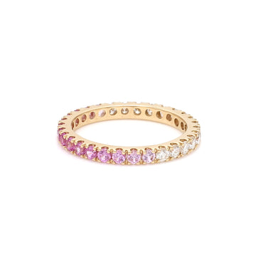 Pink Sapphire Diamond Half & Half Ring