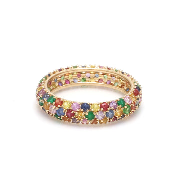 Multi Color Pave Ring