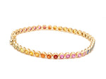 Rainbow Sapphire Round Bezel Set Bracelet