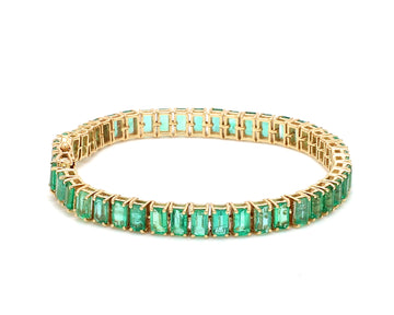 Emerald Vertical Octagon Bracelet