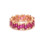 Ruby Baguette and Diamond Ring