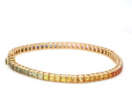 Rainbow Sapphire Princess Cut Bracelet