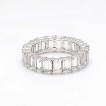 White Topaz Emerald Cut Ring