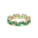 Emerald Pear Zig Zag Ring
