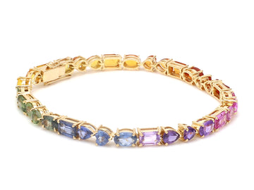 Rainbow Sapphire Mix Shape Bracelet