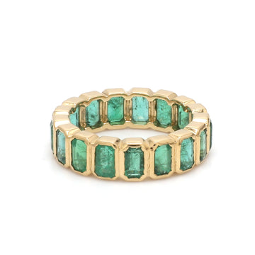 Emerald Bezel Set Emerald Cut Ring