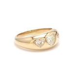 Diamond Three Heart Gypsy Ring
