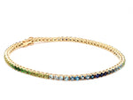 Blue Green Ombre 2MM Round Bracelet