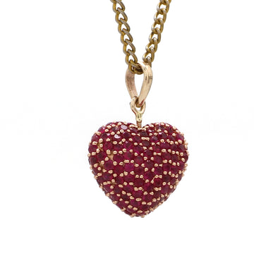 Ruby Heart Pave Pendant