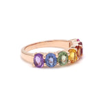 Rainbow Sapphire Seven Stone Ring
