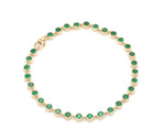 Emerald Round Link Chain Bracelet