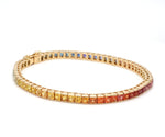 Rainbow Sapphire Princess Cut Bracelet