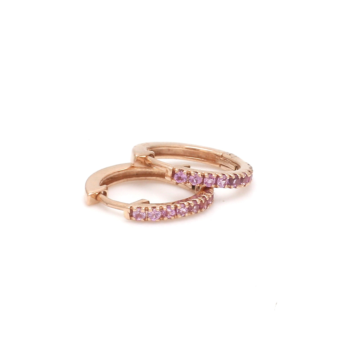 Pink Sapphire Mini Hoops