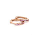 Pink Sapphire Mini Hoops