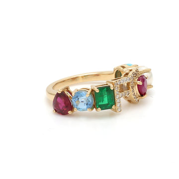 Custom Letter Birthstone Ring