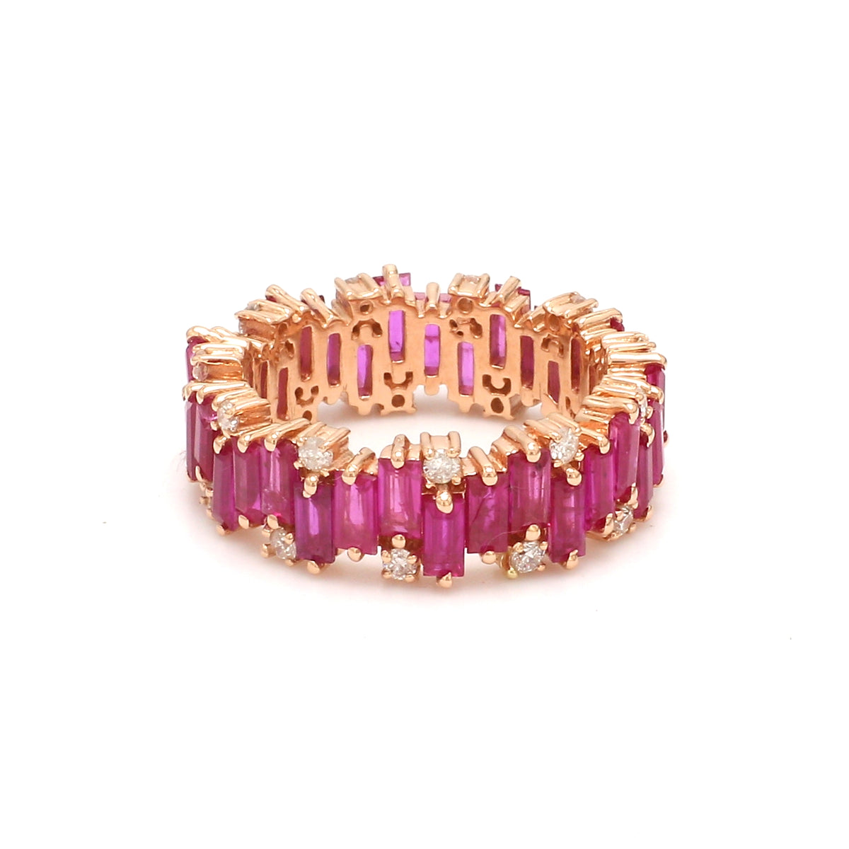 Ruby Baguette and Diamond Ring
