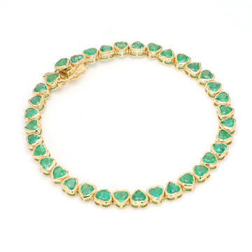 Emerald Heart Bezel Set Bracelet