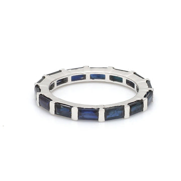 Blue Sapphire Horizontal Baguette Ring