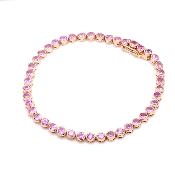 Pink Sapphire Bezel Set Bracelet