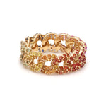 Rainbow Sapphire Cuban Chain Ring