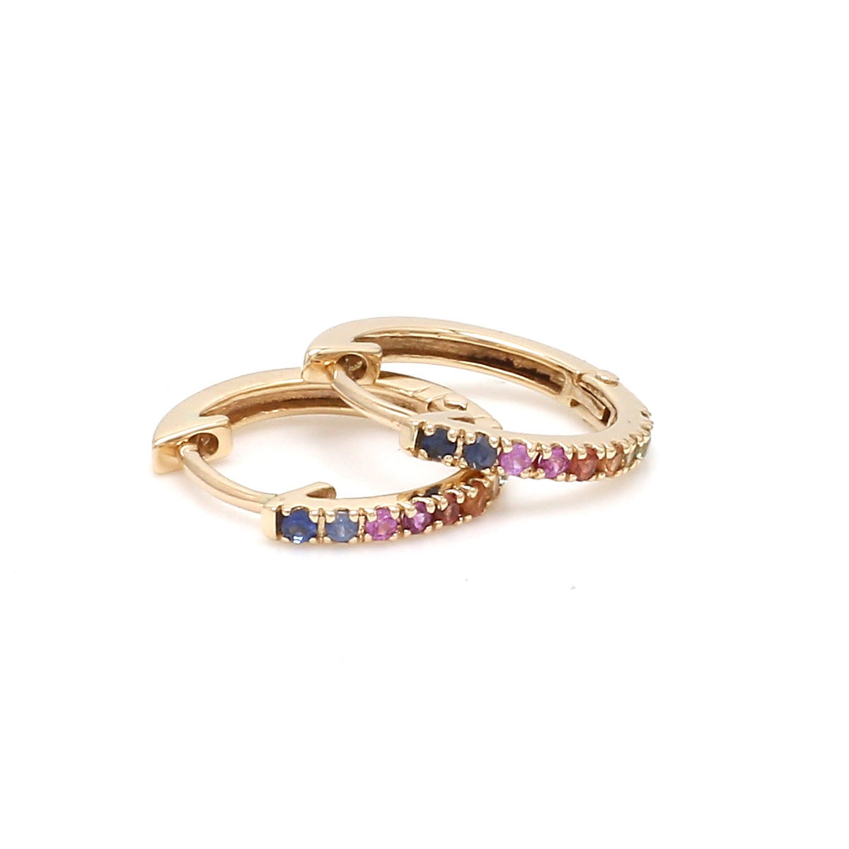 Rainbow Sapphire Mini Hoops