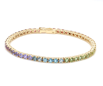 Rainbow Gemstone 3MM Bracelet