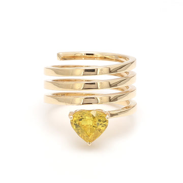 Yellow Sapphire Spiral Ring