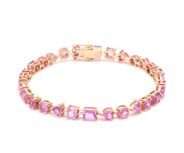 Pink Sapphire Mix Shape Bracelet