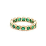 Emerald Round Bezel Set Ring