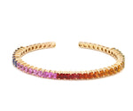 Rainbow Sapphire Princess Cut Cuff