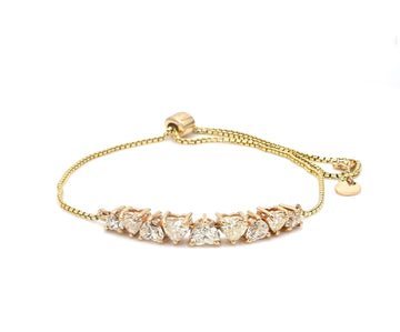Diamond Heart Bolo Chain Bracelet