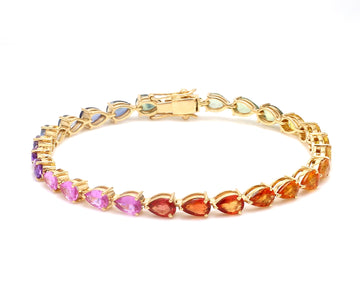 Rainbow Sapphire Pear Bracelet