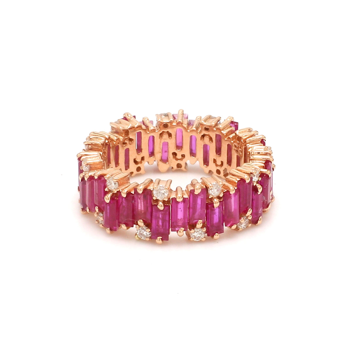 Ruby Baguette and Diamond Ring