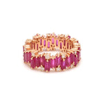 Ruby Baguette and Diamond Ring