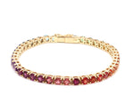 Rainbow Gemstone 4MM Round Bracelet