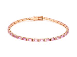 Pink Sapphire Horizontal Baguette Bracelet