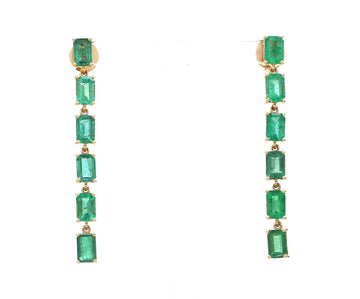 Emerald Emerald Cut Link Earrings