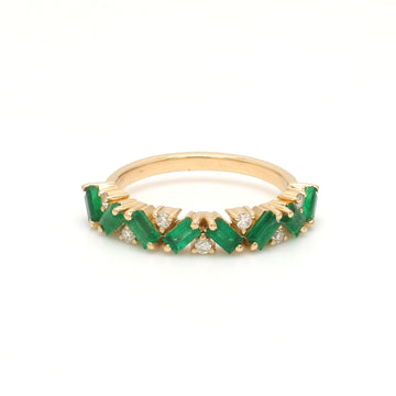 Emerald Baguette and Diamond Ring