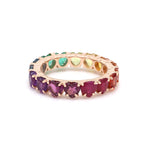 Rainbow Gemstone Prong Set Heart Ring