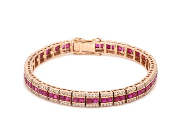 Ruby and Diamond Channel Set Bracelet