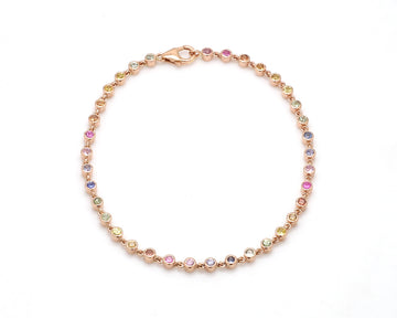 Rainbow Sapphire 2MM Bezel Bracelet