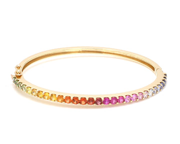 Rainbow Sapphire Round Bangle