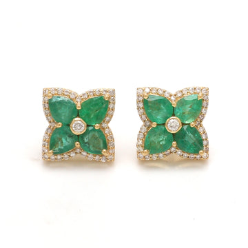 Emerald Four Pear Studs