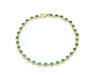 Emerald Round Link Chain Bracelet