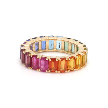 Rainbow Gemstone Vibrant Eternity Ring
