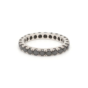 Black Diamond Round Eternity Ring