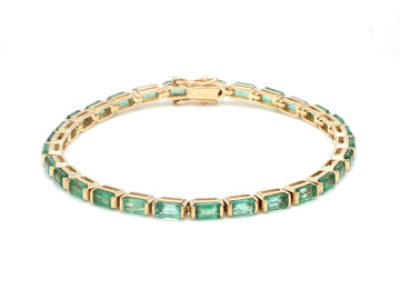 Emerald Octagon Bar Set Bracelet
