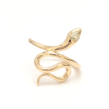Old Mine Cut Diamond Snake Ring