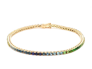 Blue Green Ombre 2MM Round Bracelet